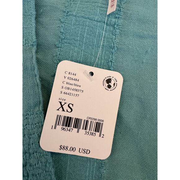 Free People Tunic Top Womens XS Turquoise Blue NWT - Picture 6 of 10